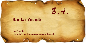 Barta Amadé névjegykártya